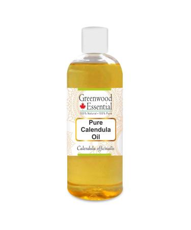 Greenwood essential natural calendula oil (Calendula officinalis) Therapeutic quality for hair skin and aromatherapy 200ml (6.76 oz)