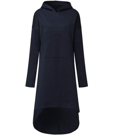 Bigfanshu in Women's Clothing Hooded Sweatshirt Long Sleeve Hoodies Ladies Jumper Dress Oversized Dark Blue - Buy Online on GoSupps.com