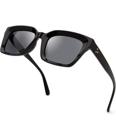 Amorays Fashion Sunglasses UV400 Protection - Oversized Quadratic Frames with Spring Zipper Reading Glasses for Men & Women (Black 2.00) - Buy Online on GoSupps.com