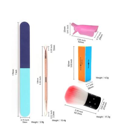 10 PCS Nail Polish Gel Remover Tools Kit with Clips, Cuticle Pusher, Peeler, Brush, File, and Buffer Block - Buy Online on GoSupps.com
