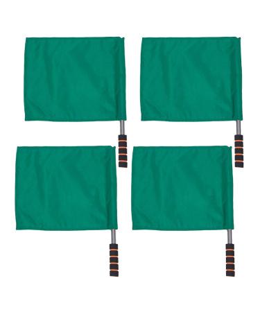 Sewroro 4pcs Sports Linesman Flags Referee Flag Flag Track and Field Events Match Training Flags with Stainless Steel Pole Stick (Green)