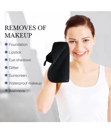 Sinland Reusable Makeup Remover Cloth 12x12 Inch Black - 6 Pack | Ultra Soft Washcloths for Women and Baby - Buy Online on GoSupps.com