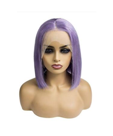 10 Light Purple Bob Wig Lace Front 13x6x1 Lilac Virgin Human Hair Bob Wig - 150% Density - Pre Plucked - Natural Hairline - Can be Colored - 10 Inch - Buy Online on GoSupps.com