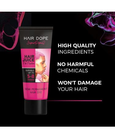 Buy Semi-Permanent Hair Dye - Intense Color Easy Application 100% Vegan & Cruelty-Free | Hair Juice by Hair Dope (Fab Fuchsia Mula Green Icy) - Lasts Up to 8 Washes - Buy Online on GoSupps.com
