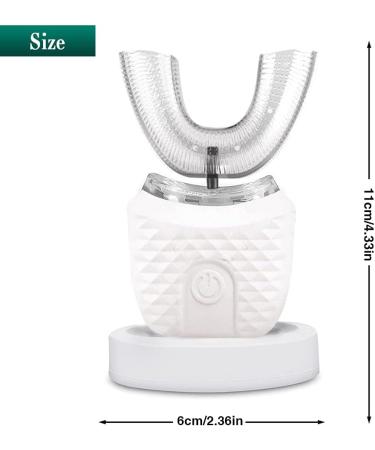 ZWPARTS Ultrasonic Toothbrush Electric Toothbrush 360 Automatic Ultrasonic Toothbrush Cold Teeth Whitening Instrument Toothbrush IPX7 Waterproof (White) - Buy Online on GoSupps.com