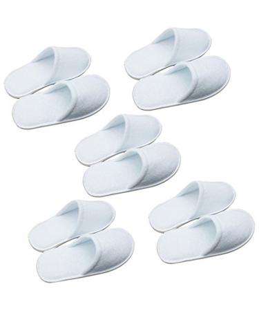 Laat 5 couple slippers set terry -loipper swimming lipess guest hand shoes closed disposable slippers spa home breathable slippers party guest unisex shoes for hotel travel