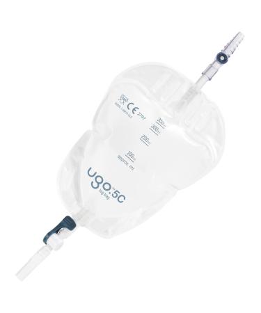 Ugo Leg Bags (x10) Urine Drainage Bags/Catheter Leg Bags T Tap or Lever Tap with Soft Fabric Backing and a Natural Leg-Shape Design Incontinence Leg Bag (5C - 350ml Direct Inlet Lever Tap)