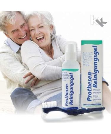 KK Denture Cleaning Gel | 150ml Dosing Bottle with Cleaning Brush | Effective Denture Cleaner for Freshness & Hygiene - Buy Online on GoSupps.com