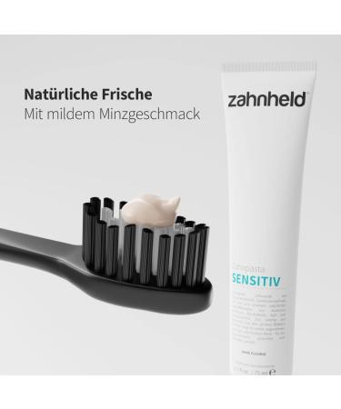 Zahnheld Sensitive Toothpaste with Turmeric & Aloe Vera - Vegan Fluoride-Free Natural Cosmetics (75ml) - Ideal for International Shipping - Buy Online on GoSupps.com
