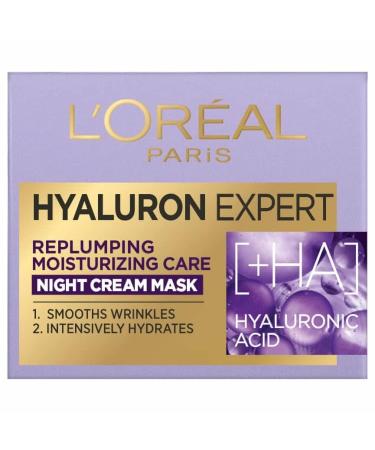 L'Orreal Hyaluron Expert Night Cream Mask 50ml - Skin Feels Hydrated Smoother And More Comfortable.
