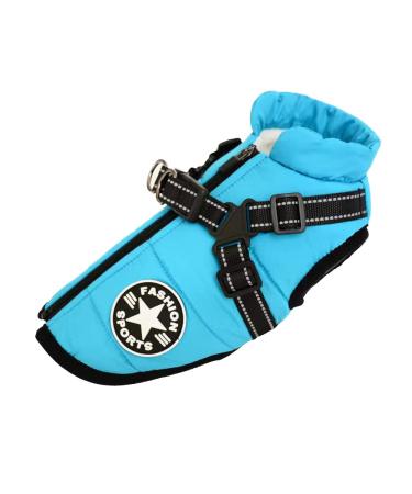 Dog Vest Dog Coat Waterproof Warm Vest with Dog Harness Winter Warm and Soft 9 Colors-Sky Blue 3XL 3XL Sky Blue