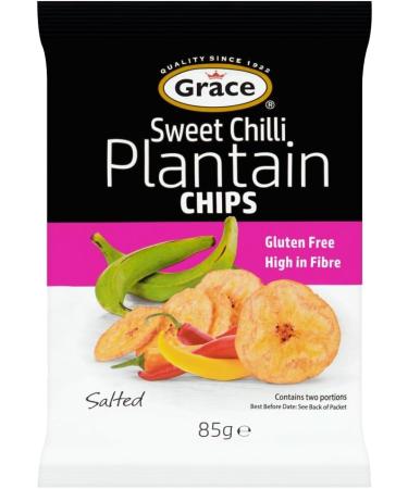 Grace Plantain & Banana Chips Variety Pack - Salted Sweet Chilli Paprika Lime No Salt Green & Sweet 85g Packs - Crunchy & Flavorful Snacks (Pack of 8) - Buy Online on GoSupps.com