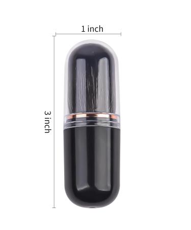 Retractable Kabuki Brush - Cute Capsule Travel Makeup Brush for Liquid Foundation & Powder - Perfect for Contour & Blush - Black - Buy Online on GoSupps.com