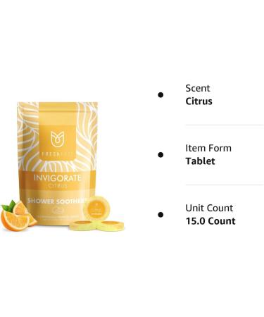 Fresh Faze Citrus Shower Steamer - Self Care Aromatherapy Gift for Women - Organic Essential Oil Shower Bombs - 15 Tablets Citrus Scent - Buy Online on GoSupps.com
