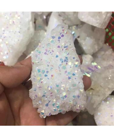 200g-280g Natural Rainbow White Aura Angel Quartz Crystal Stone Cluster 1pc HOMEZHOU - Buy Online on GoSupps.com