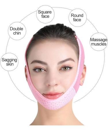 V-Line Masque de levage double menton r ducteur de menton pour dormir masque amincissant anti- ge anti-affaissement contour du visage r utilisable tissu respirant pour peau ferme et soulev e Rose - Buy Online on GoSupps.com