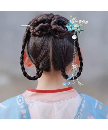 URFEDA Chinese Flower Hair Stick Vintage Hair Sticks Shiny Rhinestone Hair Chopsticks Elegant Hair Stick Hair Accessories Metal Hair Sticks for Decorative Hair Solid Hairstyle for Women Girls - Buy Online on GoSupps.com