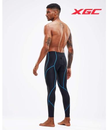 XGC Men's Long Cycling Pants - Radsprint Shorts with 4D Sponge Seat Cushion - Elastic Comfortable & Stylish XL Blue - Buy Online on GoSupps.com