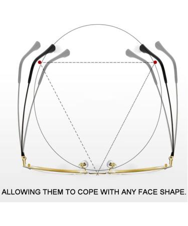 Lightweight Metal Frame Reading Glasses for Men | Anti Blue Light Rectangle Computer Visual Aid | Spring Hinges | 2.5X Magnification - Buy Online on GoSupps.com