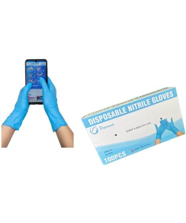 Gants jetable en nitrile Bleu Pack de 100 pieces taille S M L sans poudre pour nettoyage cuisine Gants de protection Large - Buy Online on GoSupps.com