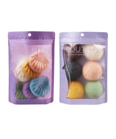Beaupretty 6pcs Natural Konjac Facial Sponges - Reusable Shell Shape for Deep Cleansing, Exfoliating, and Massage | Face Sponge Set - Buy Online on GoSupps.com
