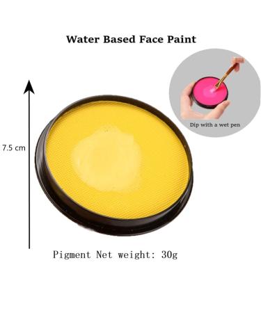 Karlor 30g Yellow Aqua Face Paint - Professional Water-Based Makeup for Adults & Kids | Ideal for Halloween Carnival & Cosplay - Buy Online on GoSupps.com