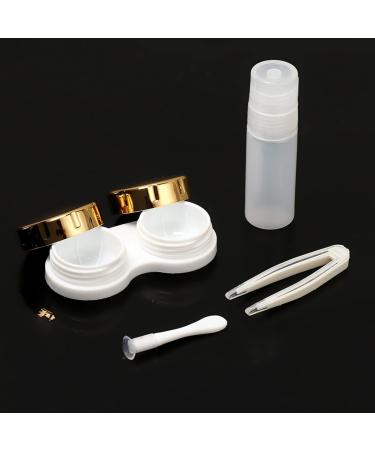 Nfegsiya Quadratic Contact Lens Container - Marble Surface Mirror Box for Travel - Eye Soak Holder (White) - Buy Online on GoSupps.com