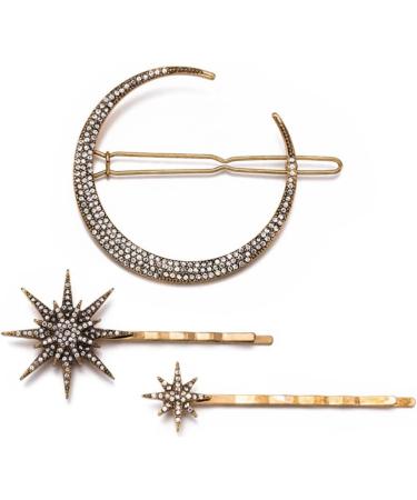 OSALADI Decorative Hair Accessories Vintage Rhinestone Hairclips Gold Hair Vintage Bobby Rhinestone Moon Barrettes Rhinestone Hair Clip Moon Hairpin Retro Hair Clips Alloy Miss Set - Buy Online on GoSupps.com