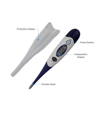Oral Thermometer - Fast and Accurate Digital Thermometer for Oral and Rectal Measurement - 25 Free Probe Covers - Buy Online on GoSupps.com