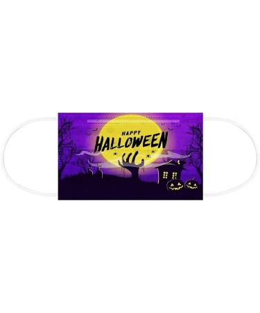 3 Ply Disposable_Face_Mask with Halloween Cute Pattern Design Comfortable Covers Suitable For Adults Outdoor Use Protection - Buy Online on GoSupps.com