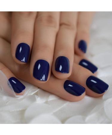 Buy Hujl Pure Blue Artificial Nails - 24 Piece Press-On Nail Set for Stunning Nail Art | International Shipping Available - Buy Online on GoSupps.com