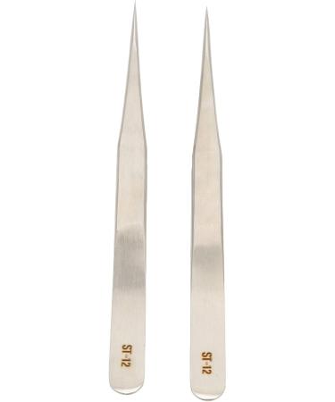Premium Stainless Steel Tweezers - Precision 2-Part Straight Lace for Hearing Aids & Ingrown Hair - Pointed Needle Precision Tweezers - Buy Online on GoSupps.com