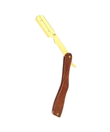 Premium Manual Razor for Professional Hairdressers - Vintage Straight Edge Razor with Durable Anti-Slip Wood | S80-7 Gold Knife Holder - Buy Online on GoSupps.com