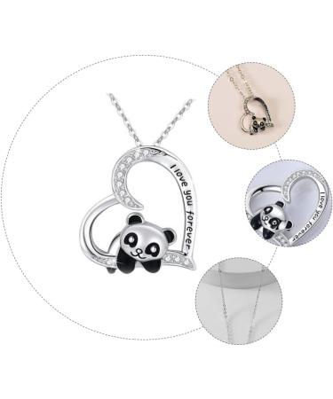 CALLARON 1pc Heart Panda Necklace Necklaces Unique Necklace Neck Chain Pendant Woman Alloy Decorate - Buy Online on GoSupps.com