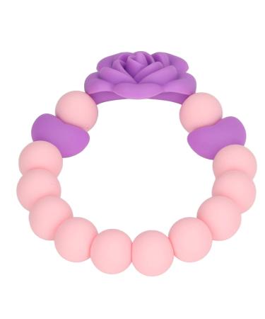 Soft Silicone Flower Teething Bracelet | DIY Infant Teething Toy for Newborns and Toddlers | Wearable Mom Bracelet in Purple - Buy Online on GoSupps.com