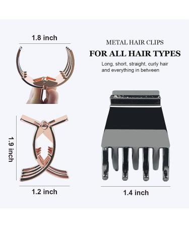 Small Metal Hair Claw Clips for Women & Girls - 1.3 Inch Medium Hair Clamps (4 Pack) - Non Slip & Strong Hold - Ideal for Thick/Thin Hair - With Gift Box - Buy Online on GoSupps.com