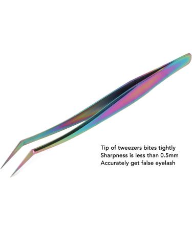 Colorful Stainless Steel Eyelash Tweezers for Perfect Extensions - Long Sloping Design for Home Use - Buy Online on GoSupps.com