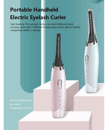 dijiusidy Electric Eyelash Curler Portable Hand Type Heated Rechargeable Silicone Cover Curling Brush Office Makeup Tools White - Buy Online on GoSupps.com
