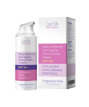 Daily Defense Mineral Sunscreen Face Moisturizer With SPF 30 + Hyaluronic Acid Collagen Peptides | Sun Screen Face Lotion Sunblock Face Sunscreen | Reef Safe Sunscreen