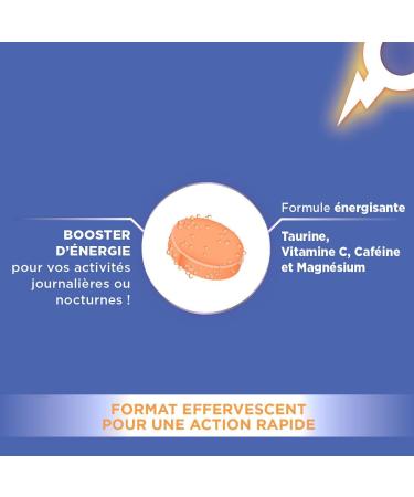 Fort Pharma - Taurine Power - Food Supplement - Energy Booster Anti Fatigue Boost Shot - Caffeine Vitamin C L-Carnitine Magnesium - Citrus Taste 30 Effervescent Tablets 1/day - Buy Online on GoSupps.com