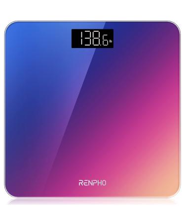 RENPHO Digital Bathroom Scale, Highly Accurate Body Weight Scale with Lighted LED Display, Round Corner Design, 400 lb (Gradient, 10.2"/260mm) Gradient 10.2"/260mm