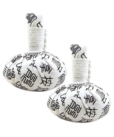 Beavorty 2 pieces Thai massage balls spa herbs massage compress ball warm hot therapies Warming bags chinese herbs health bags for body relaxing aroma