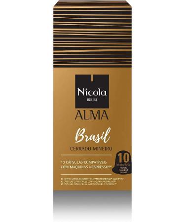 Nicola Caf s Nicola Cafes Alma Brasil Nespresso Compatible Capsules 10 Count Brasil Nespresso 10 count (Pack of 1)