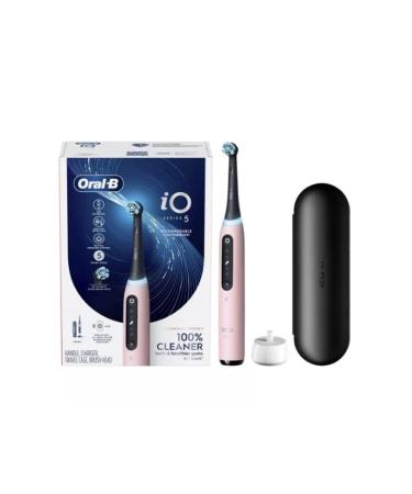 Oral-B iO Series 5 Electric Toothbrush with (1) Ultimate White Brush Head  Rechargeable  |Pink (Regular  Pink) 1 Count (Pack of 1) Pink