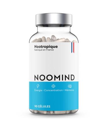 Noomind Nootropic | Concentration Energy and Memory Booster | Bacopa Monnieri L-Tyrosine Caffeine L-Theanine Ginkgo Biloba Vitamin B6 & B12 | 90 Capsules | Made in France