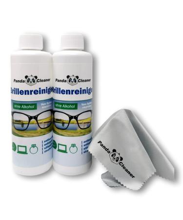 Pandacleaner refill set 500ml glasses cleaner 2 x 250ml refill bottle + glasses cleaning cloth |Without alcohol |Anti -fitting |Strip -free |Also suitable for displays monitors visors - Buy Online on GoSupps.com