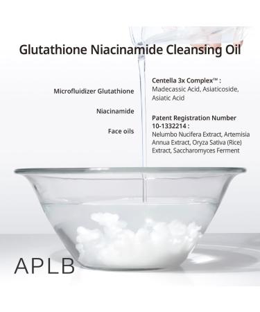 APLB Glutathione Niacinamide Cleansing Oil | Huile Lipo Glutathion Niac 73 8% 105ml/Soins cor ens D maquillant pour peaux sensibles Hydratant Soin des points noirs - Buy Online on GoSupps.com