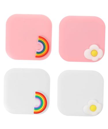 Homsfou 4 pieces of contact lens container tweezers and suction rod case mini holder lens travel set remover lentil holder lens holder lens holder push-type storage box container travel plastic
