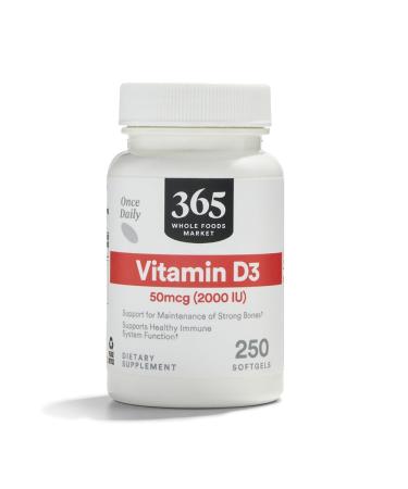 365 by Whole Foods Market Vitamin D3 2000 IU 250 ct
