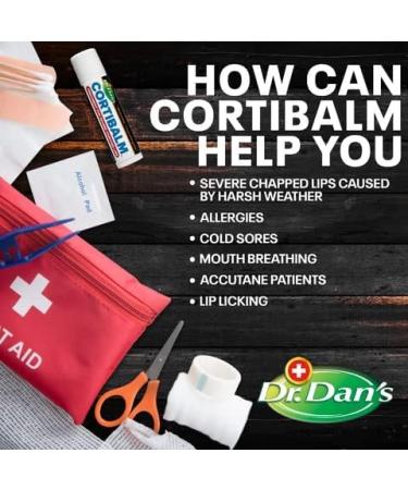 Dr. Dan's Cortibalm for Dry Cracked Lip - 1 Pack - Healing Lip Balm for Severely Chapped Lips - Designed for Men Women and Children - Buy Online on GoSupps.com